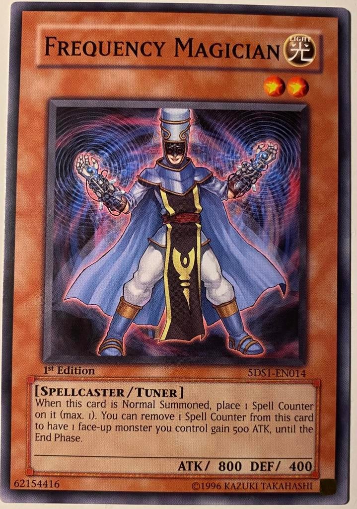 Yu-Gi-Oh! Frequency Magician 5DS1 1st Edition !, Ophalen of Verzenden, Zo goed als nieuw, Losse kaart