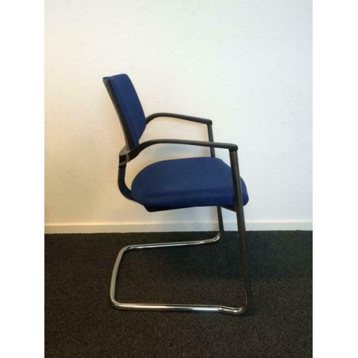 Vergaderstoelen Comforto DX chroom / blauw zeer mooi! 4st., Niet ingevuld, Gebruikt, Blauw, Niet ingevuld