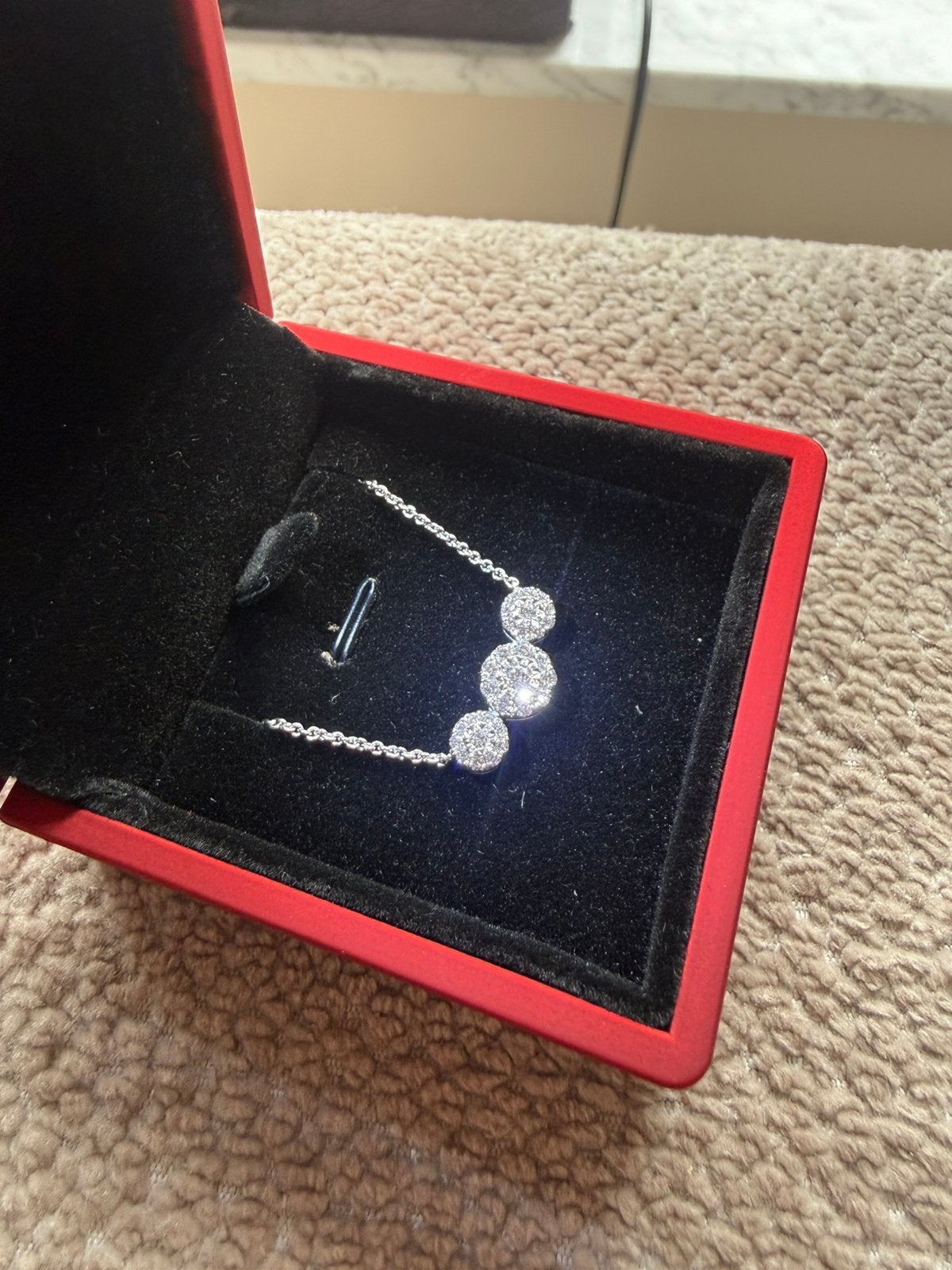 Witgouden ketting met prachtige diamanten, Ophalen, Wit, Zo goed als nieuw, Met edelsteen