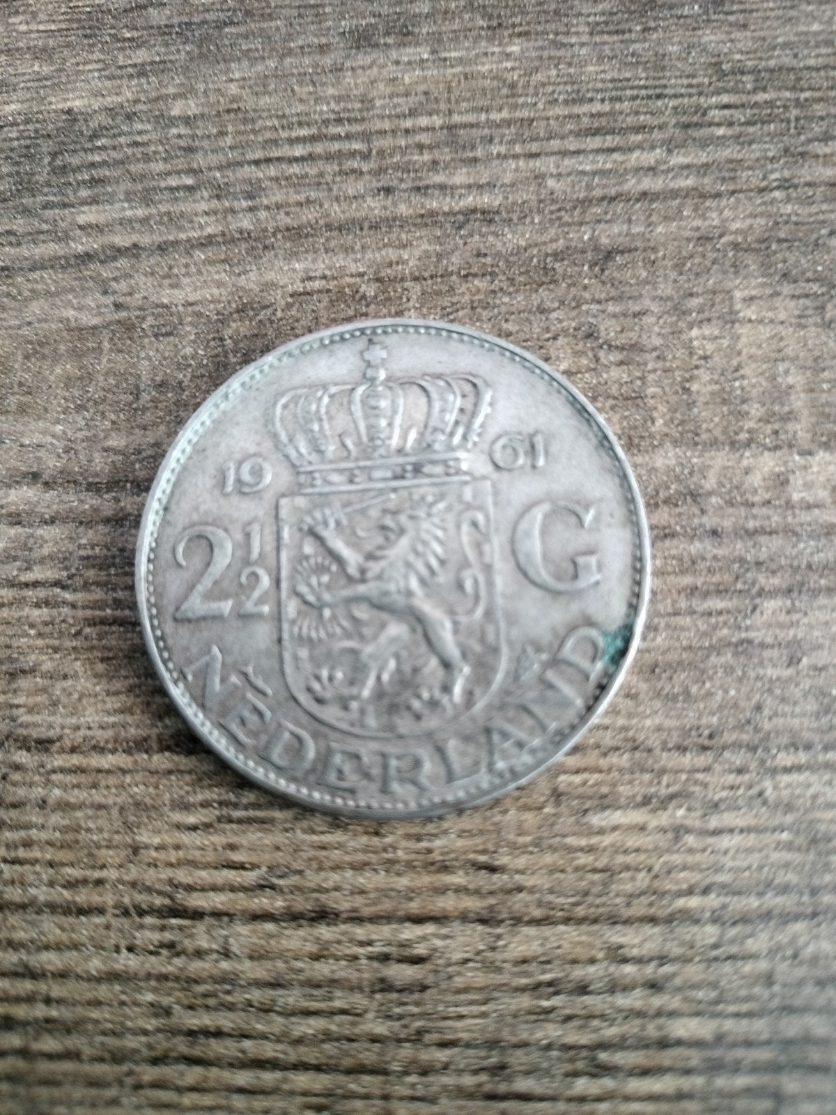 Zilveren 2½ Gulden munt Koningin Juliana 1961, Postzegels en Munten, Munten | Nederland, Koningin Juliana, Zilver, Ophalen of Verzenden
