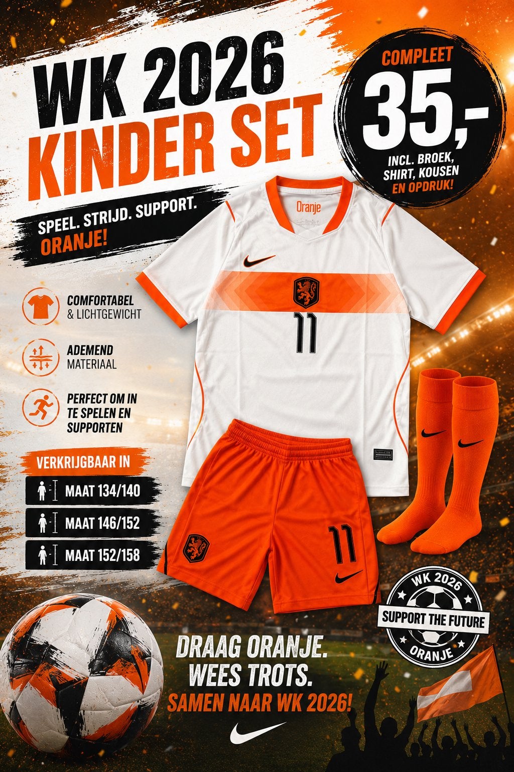 Wk 2026 Voetbal (vraag naar beschikbare maat), Ophalen of Verzenden, Nieuw, Jongen of Meisje