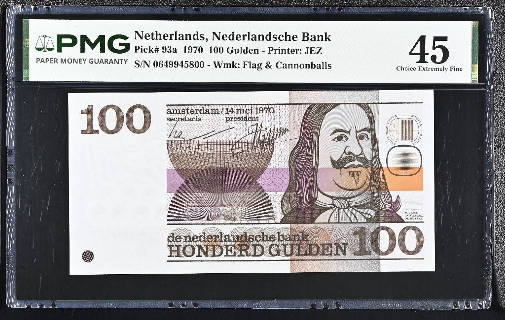Prachtig biljet 100 gulden Michiel de Ruyter, 1970 | PMG 45, Postzegels en Munten, Ophalen of Verzenden, 100 gulden