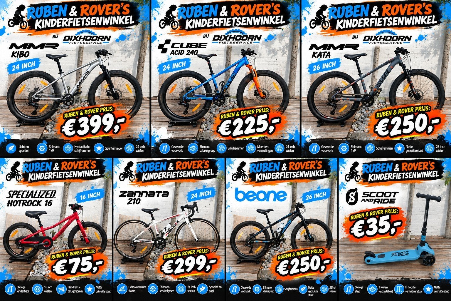 Kinderfietsen te koop - Op=Op aanbiedingen! vanaf 35 euro