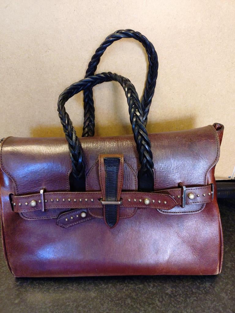Leren handtas GOLDEN GOOSE met gevlochten hengsels, Sieraden, Tassen en Uiterlijk, Gebruikt, Bruin, Onbekend, Ophalen of Verzenden