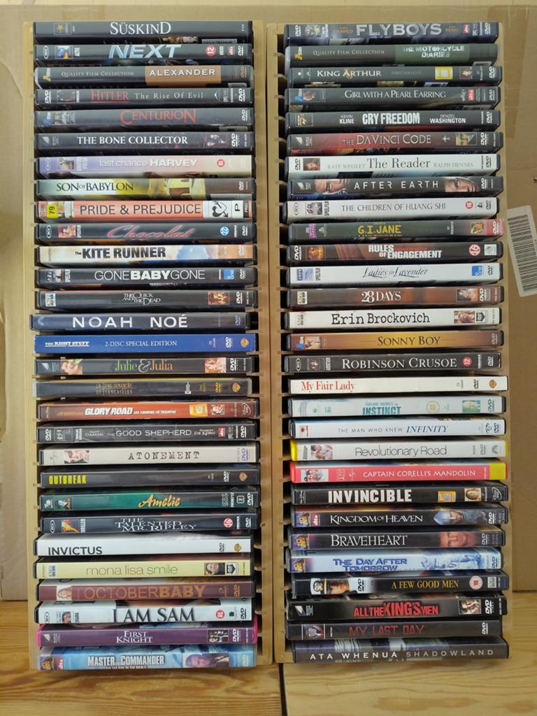60 A-film DVD's in houten boxen - 50 cent per film :-), Alle leeftijden, Ophalen of Verzenden, Zo goed als nieuw