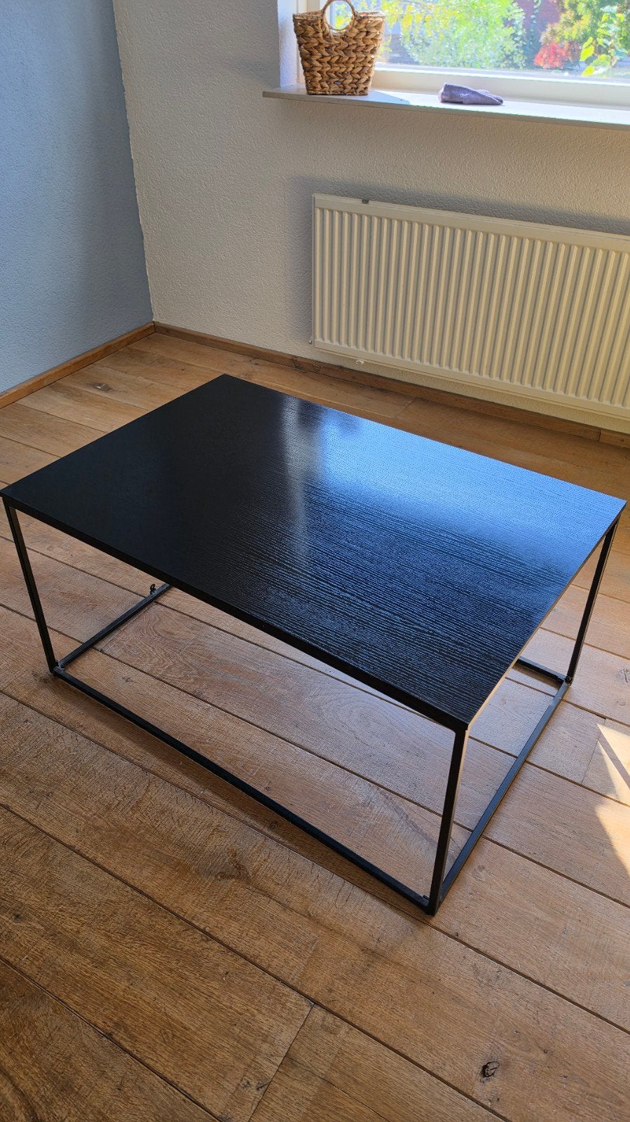 Zwarte Salontafel (Hout) met Metalen Frame, 50 tot 100 cm, Nieuw, 50 tot 100 cm, Modern