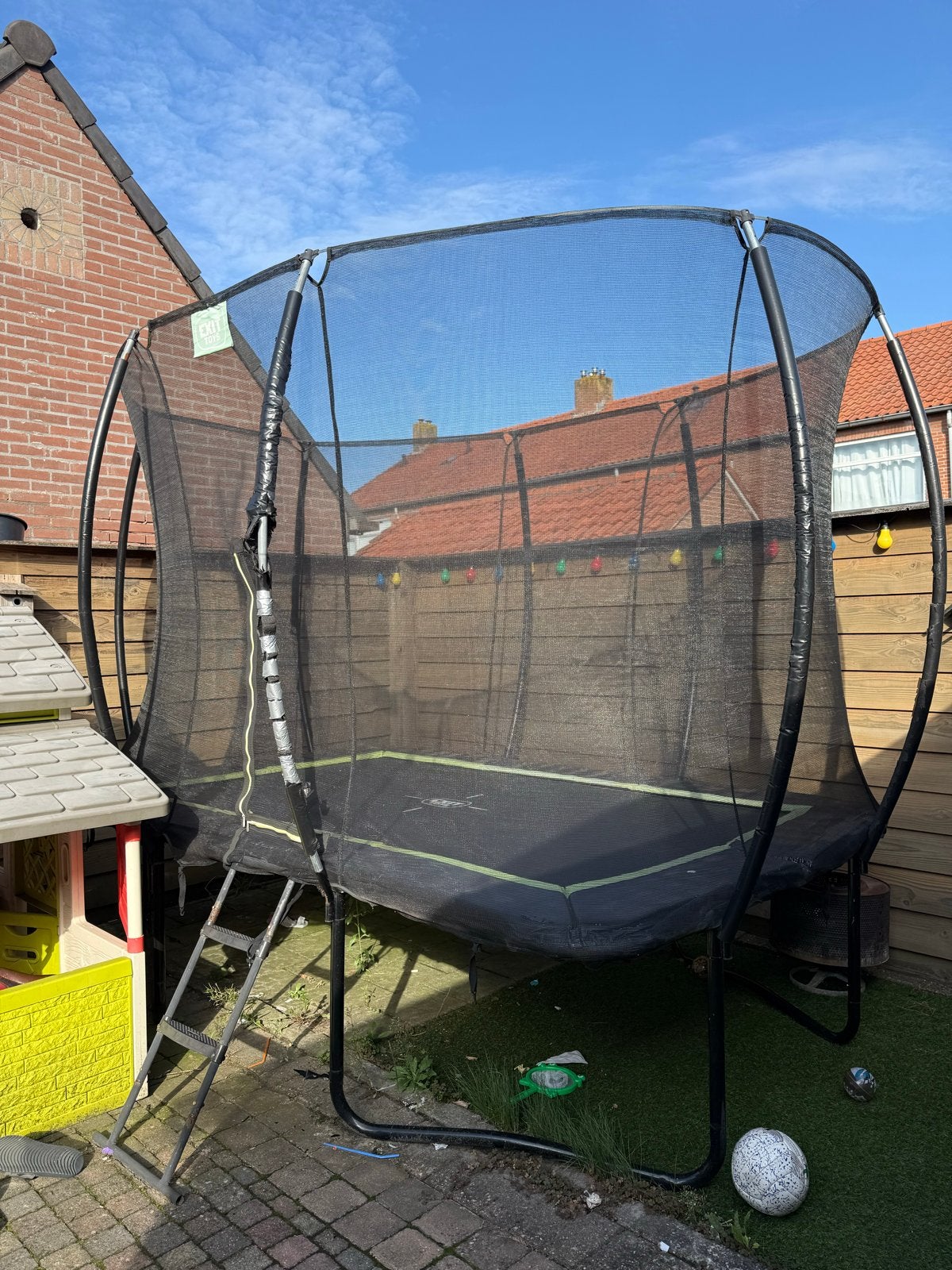 Exit Toys Trampoline met veiligheidsnet en ladder, Ophalen, Gebruikt
