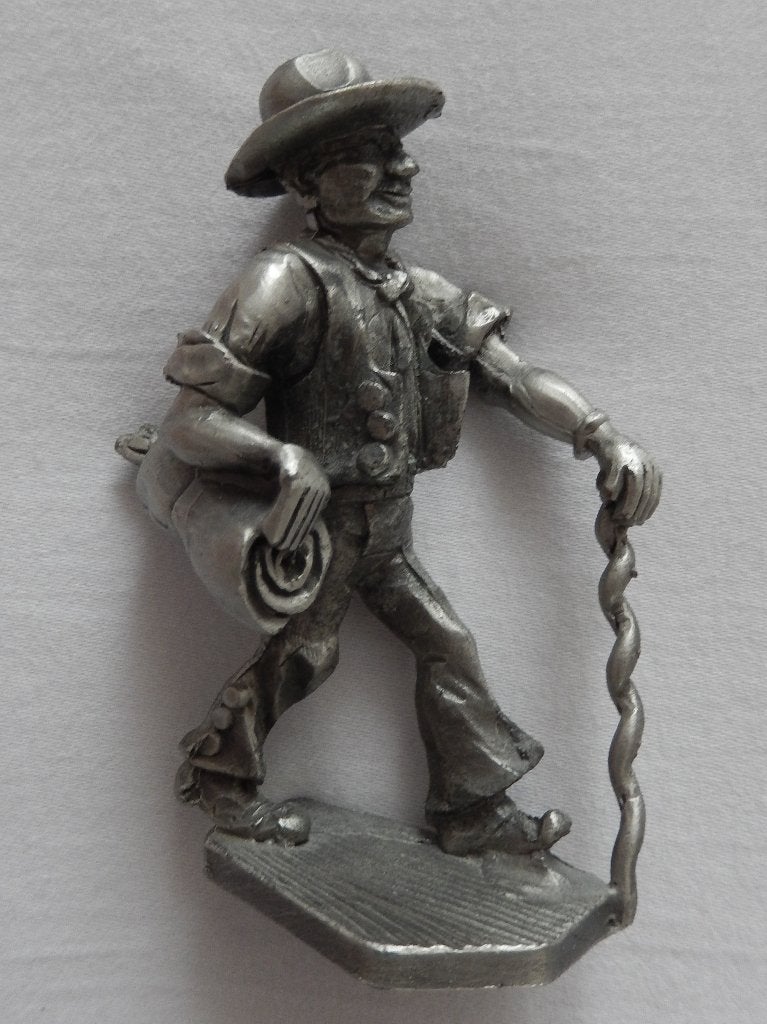 Tinnen beeldje wandelaar, cowboy, Ophalen of Verzenden, Zo goed als nieuw, Mens