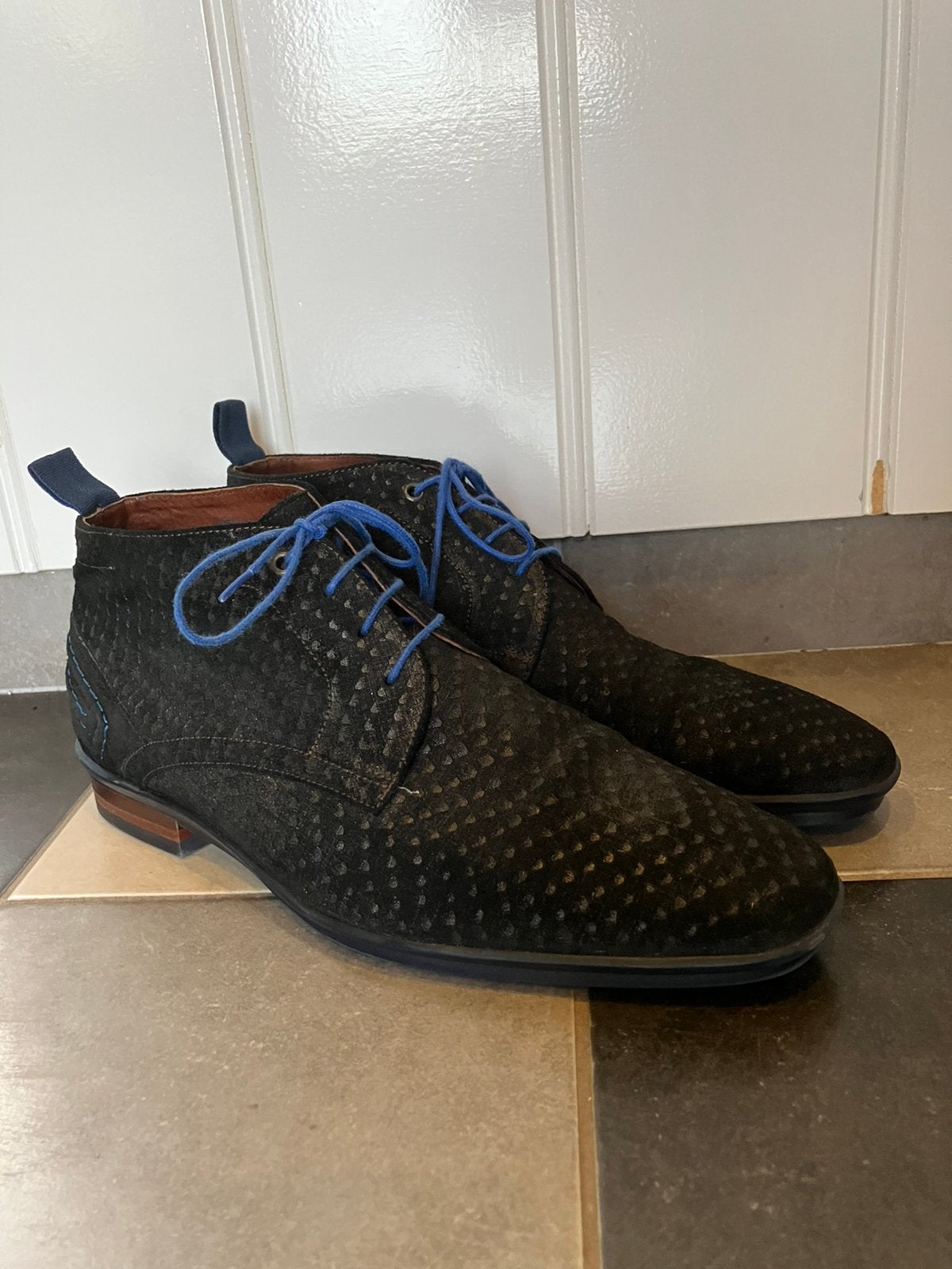 Floris van Bommel donkerblauwe veterschoenen maat 8, Blauw, Nieuw, Ophalen of Verzenden, Veterschoenen