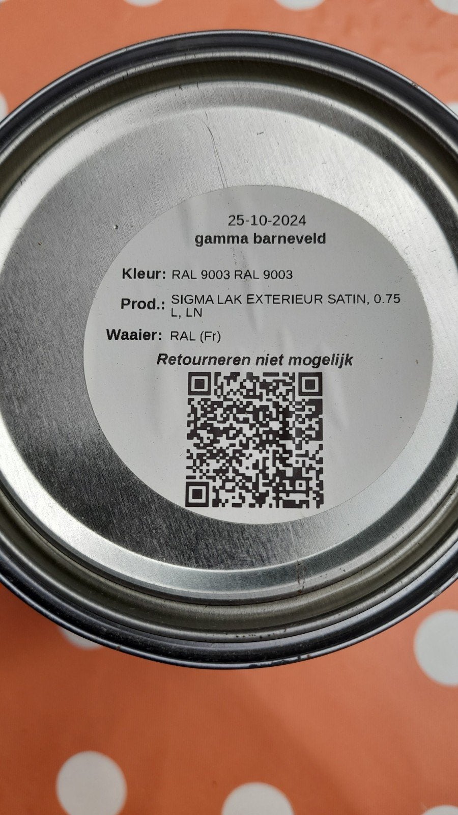 Sigma Lak Exterieur Zijdeglans RAL 9003 0.75L, Ophalen, Wit, Nieuw, Lak