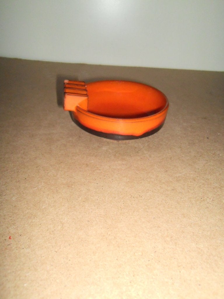 Vintage asbak,oranje geglazuurd aardewerk,gaaf,retro, Ophalen of Verzenden, Huis en Inrichting