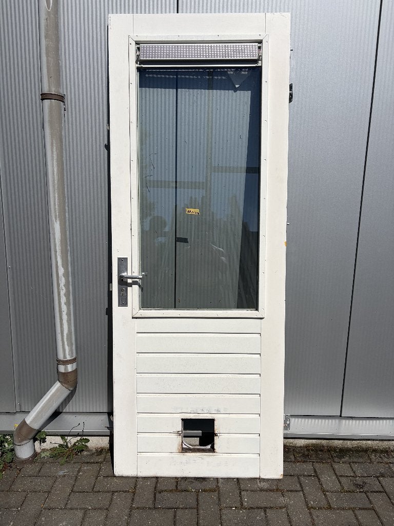 Hardhouten buitendeur glasraam + kattenluik|88,5x232 | 51, Ophalen, Gebruikt, 80 tot 100 cm, 215 cm of meer