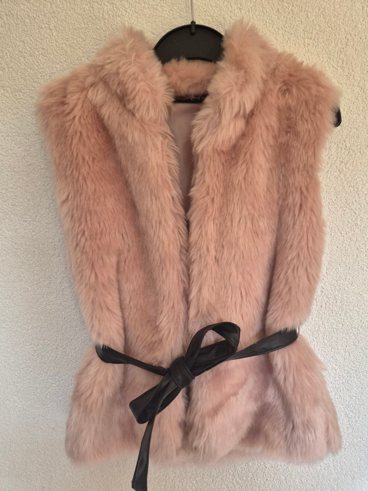 Roze bonten gilet met ceintuur - Maat 128/134, Ophalen of Verzenden, Zo goed als nieuw, Meisje, Trui of Vest