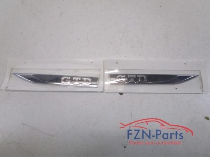 VW Golf 7 GTD Emblemen Embleem Sticker Logo Zijscherm Set L+, Ophalen of Verzenden, Gebruikt