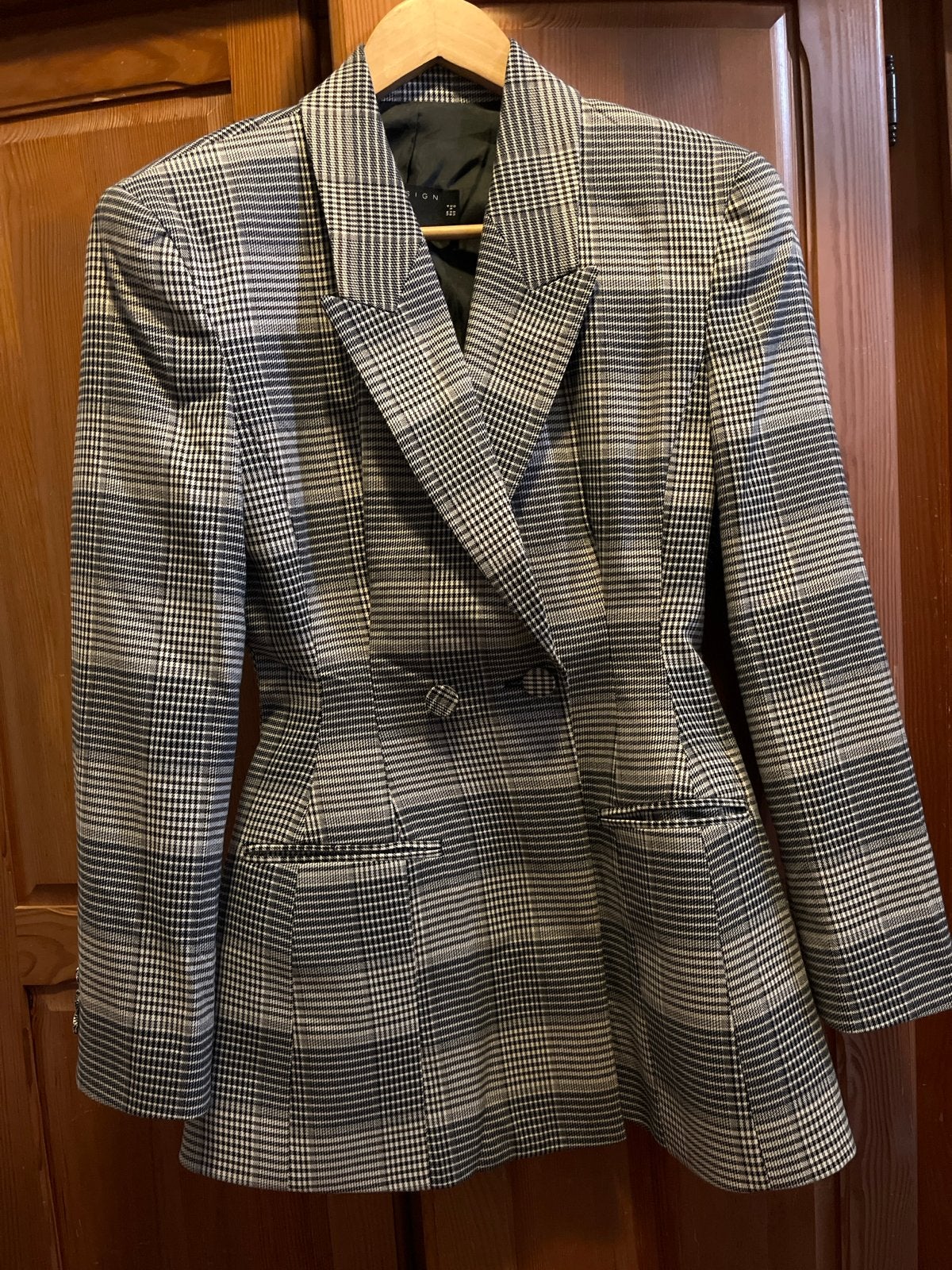 ASOS DESIGN Geruite Blazer - Zo goed als nieuw, Ophalen, Zwart, Zo goed als nieuw, Jasje