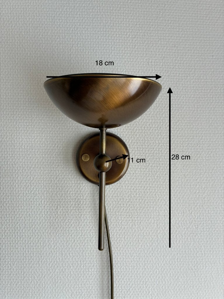 Vintage wandlamp bronskleurig, Gebruikt, Overige fittingen, Ophalen of Verzenden, Metaal