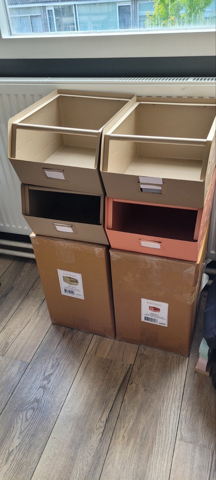 Kidsdepot stalen opbergbakken 6 stuks, Ophalen, Doos, 100 cm of meer, Minder dan 40 cm