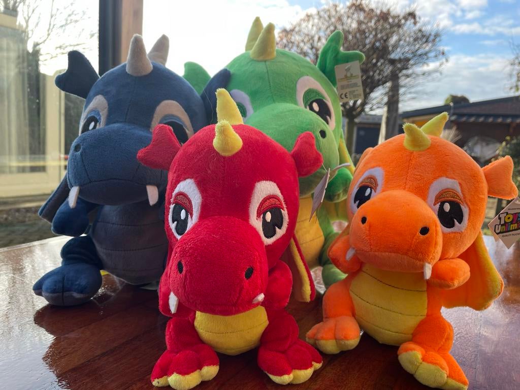Schattige draken knuffels - set van 4, Ophalen of Verzenden