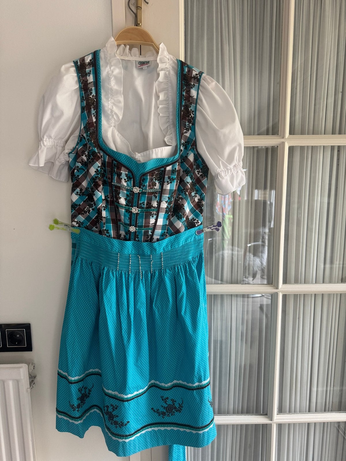 Spieth & Wensky Luxe Swarovski Dirndl Maat 44, Blauw, Maat 42/44 (L), Ophalen of Verzenden, Zo goed als nieuw