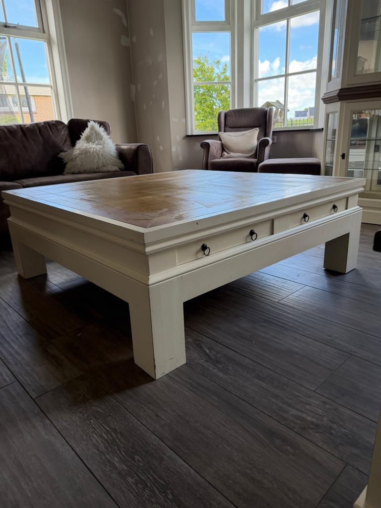 Landelijke salontafel van Rofra Home - 130x130x46 cm, Huis en Inrichting, Ophalen, Gebruikt, Vierkant, Landelijk
