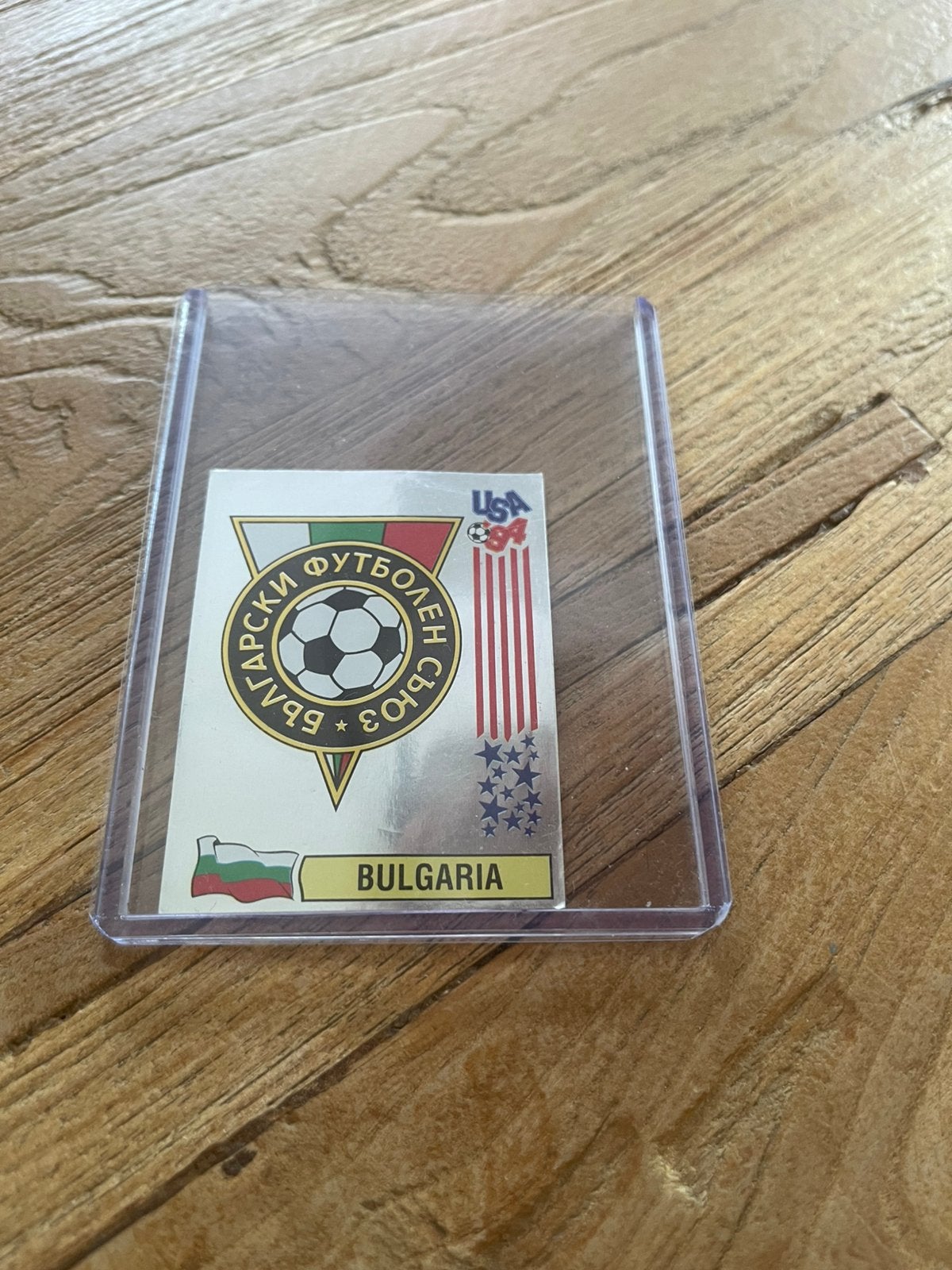 Embleem Bulgarije Panini WK 1994 Refractor, Ophalen of Verzenden, Zo goed als nieuw, Sticker
