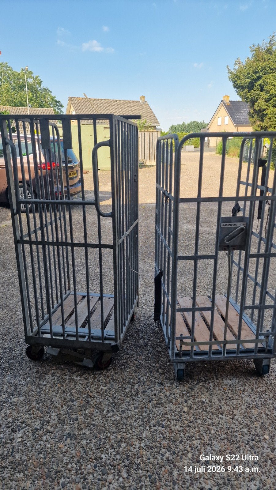Voorraad karren 2 stuks geremd, 100 liter of meer, Ophalen, Transportkar