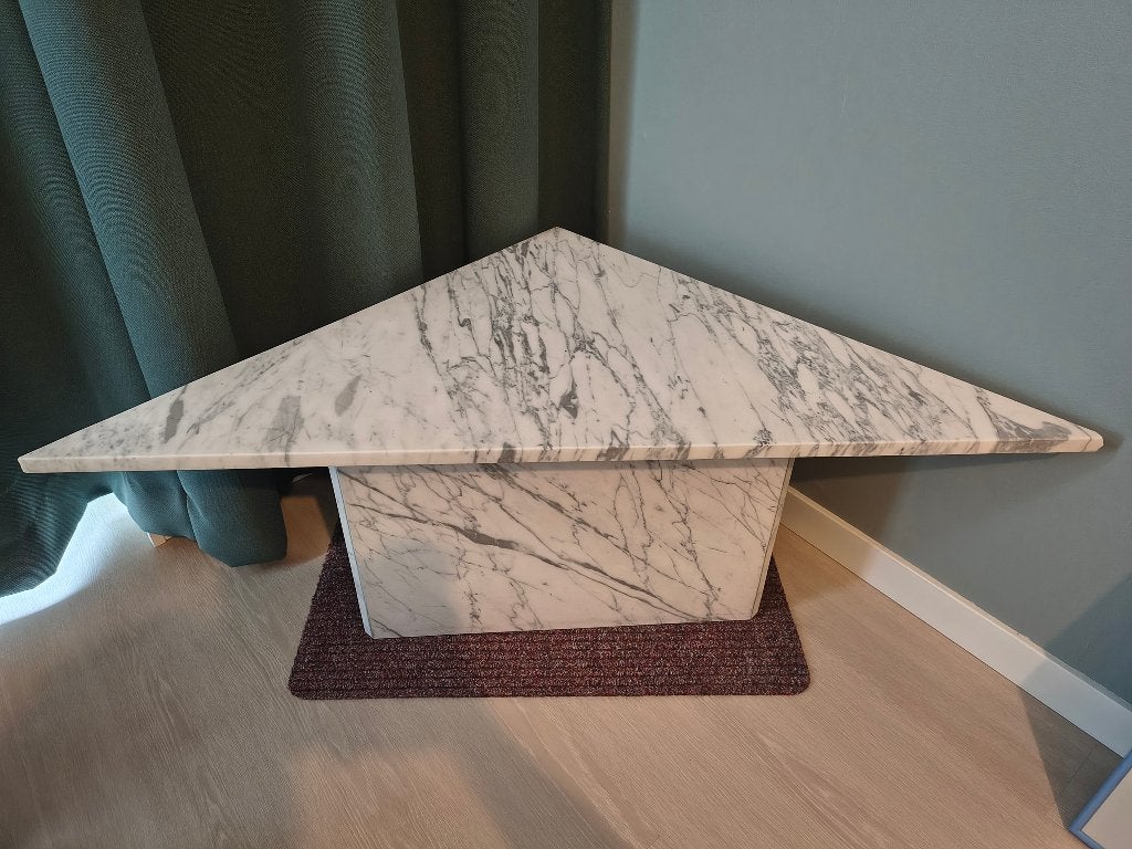 Vintage Italiaanse marmeren salontafel / side table, Huis en Inrichting, Ophalen, Gebruikt, 100 tot 150 cm, 75 cm of meer