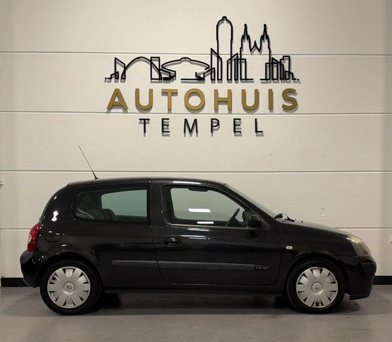 Renault Clio 1.6-16V Dynamique Luxe 1e Eigenaar Nap Airco Cr, Auto's, Stof, 4 cilinders, Zwart, Grijs