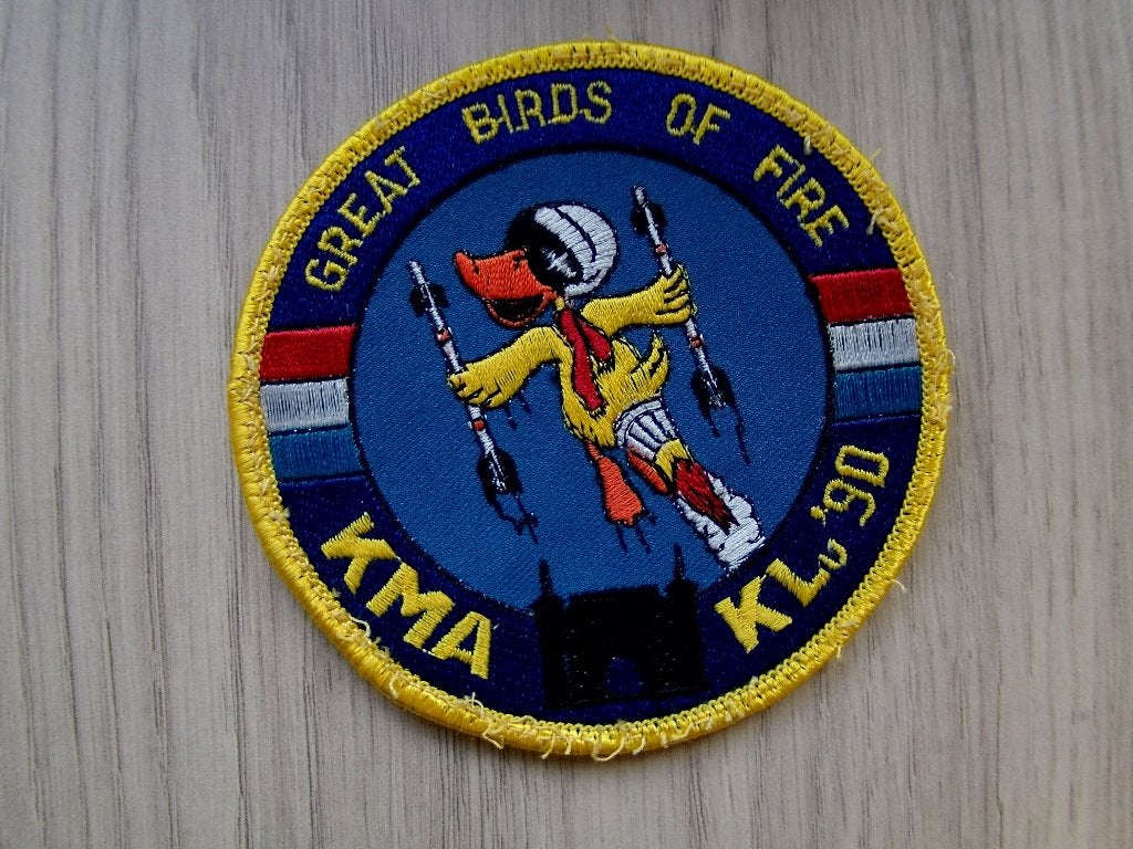 Patch KMA KLu '90 "Great Birds of Fire", Verzenden, Luchtmacht, Nederland, Embleem of Badge