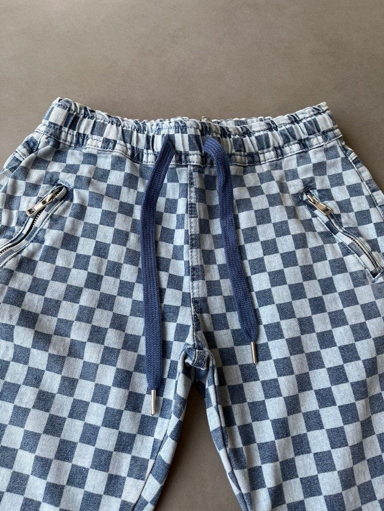 Nieuwe blauwe geblokte Vanilla spijkerbroek, maat M, Maat 38/40 (M), Vanilia, Nieuw, Lang