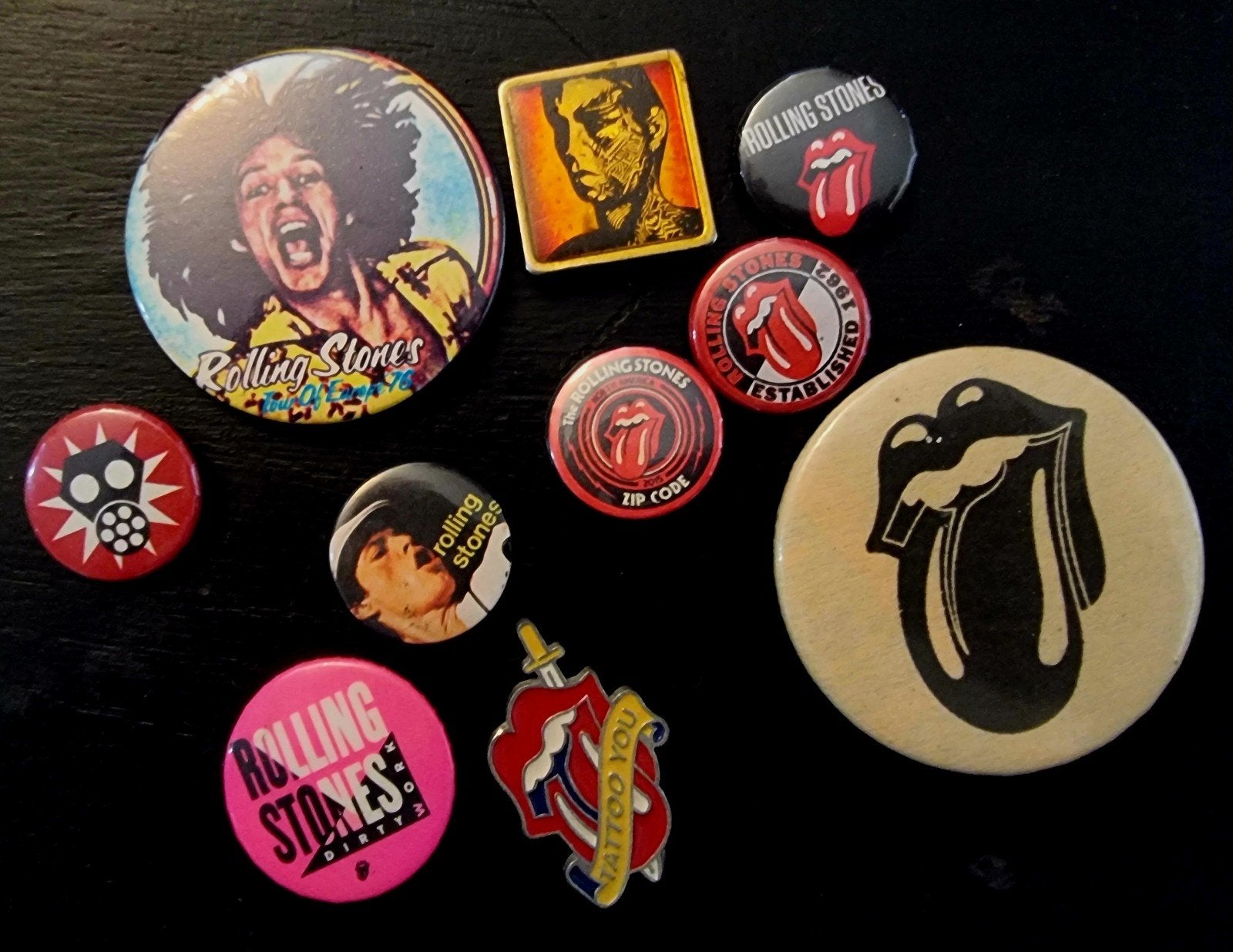 The Rolling Stones Buttons en Speldjes Collectie, Verzamelen, Ophalen of Verzenden, Gebruikt, Overige onderwerpen, Button
