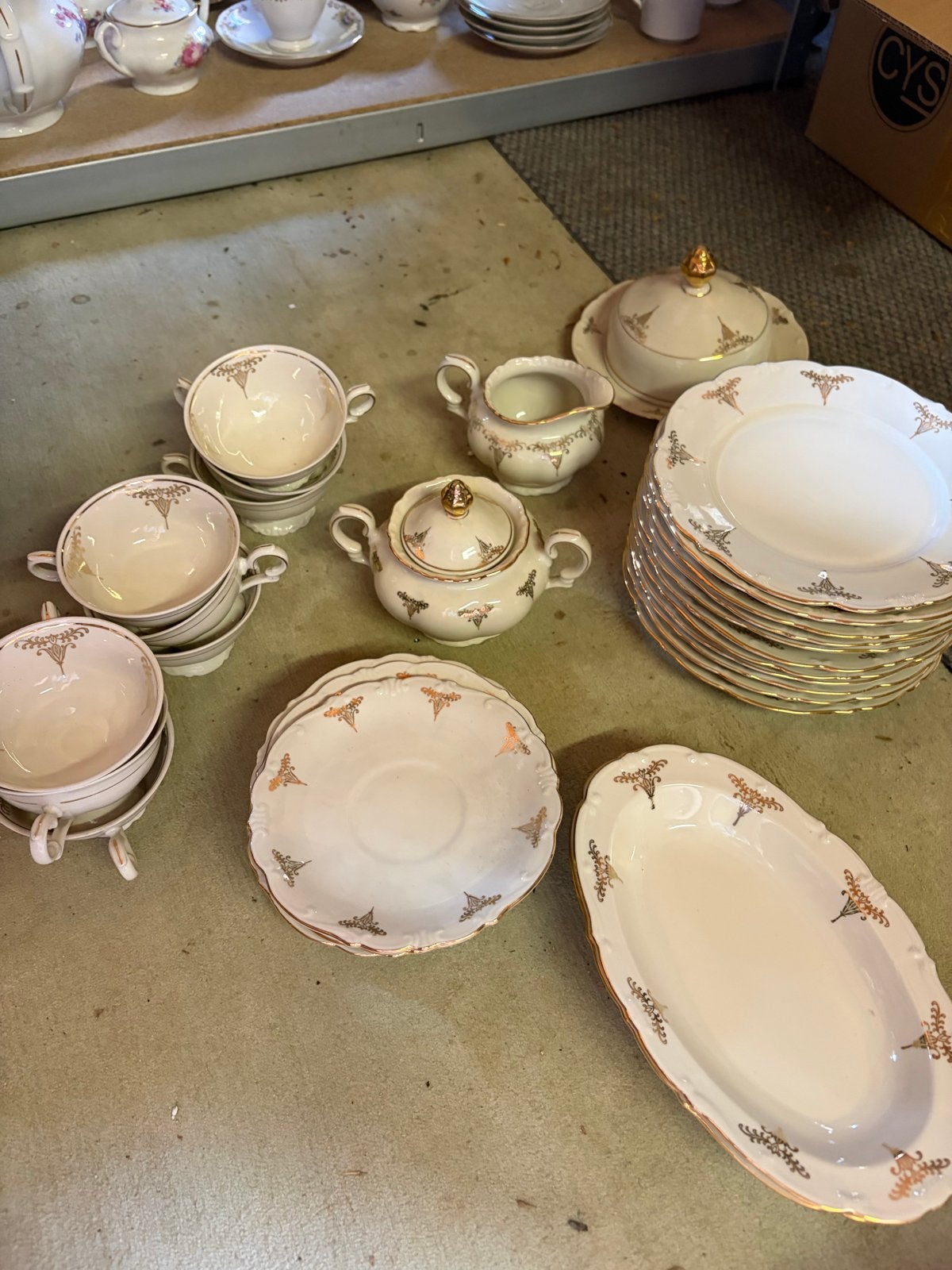 Bavaria Servies met Gouden Randje - Vintage Porselein, Ophalen