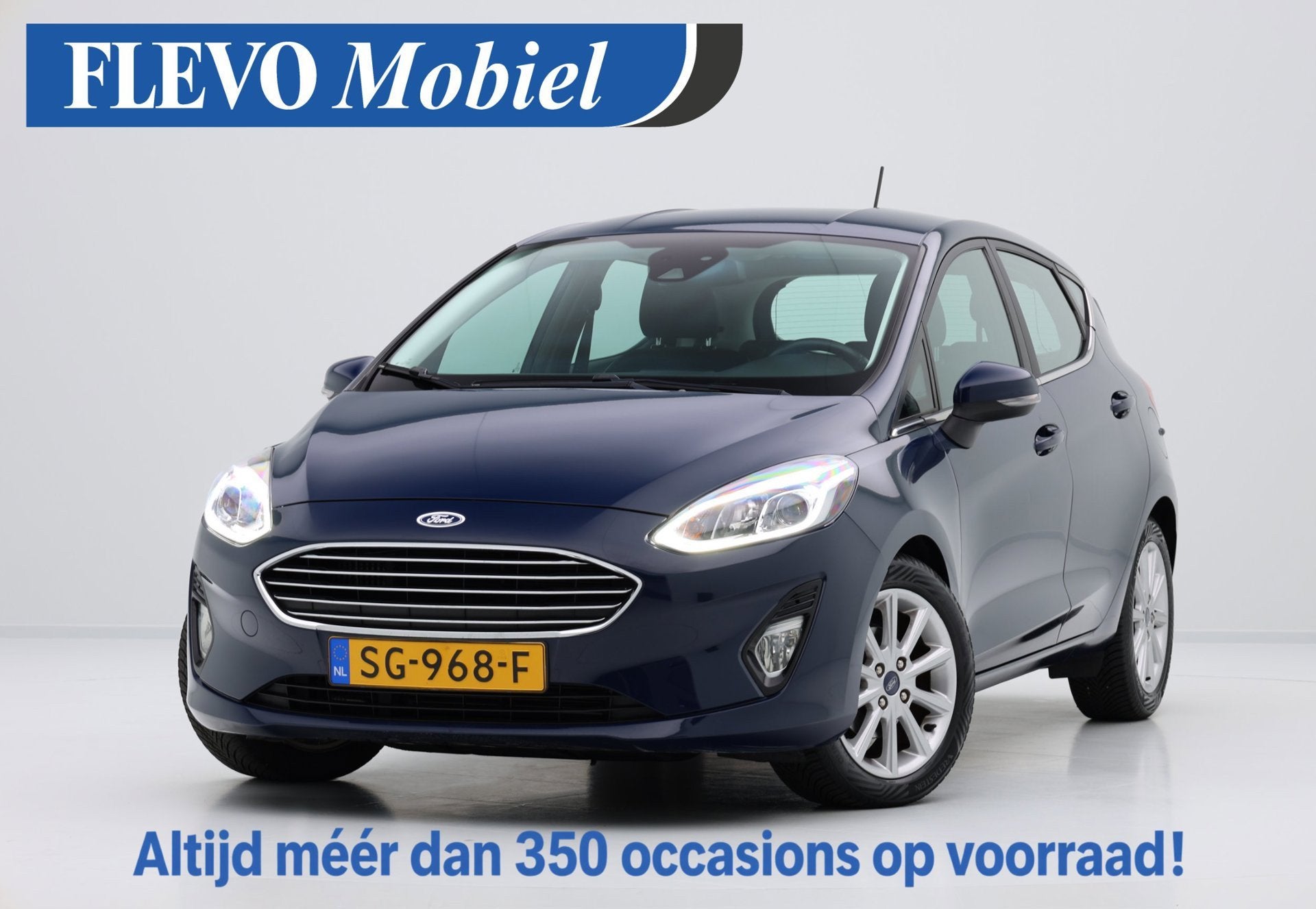 Ford Fiesta 1.0 EcoBoost Titanium 5-drs Clima|CarPlay|LMV|Cr, Stof, Gebruikt, Euro 6, Blauw