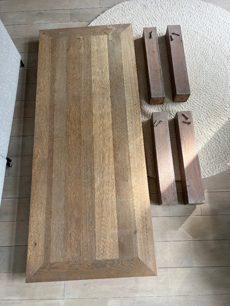 Eiken white wash Eettafel, Huis en Inrichting, Tafels | Eettafels, Ophalen, Gebruikt, Eikenhout, 200 cm of meer