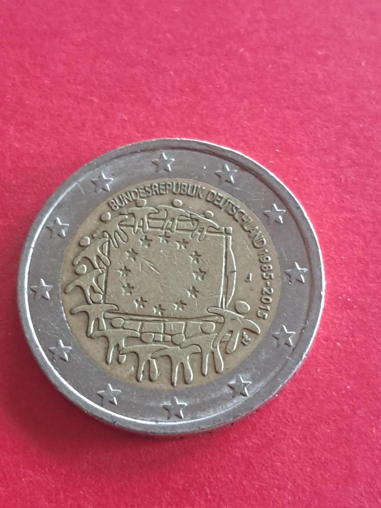 2015 J Duitsland 2 euro 30 jaar Europese vlag Hamburg, Postzegels en Munten, Munten | Europa | Euromunten, Verzenden, Duitsland