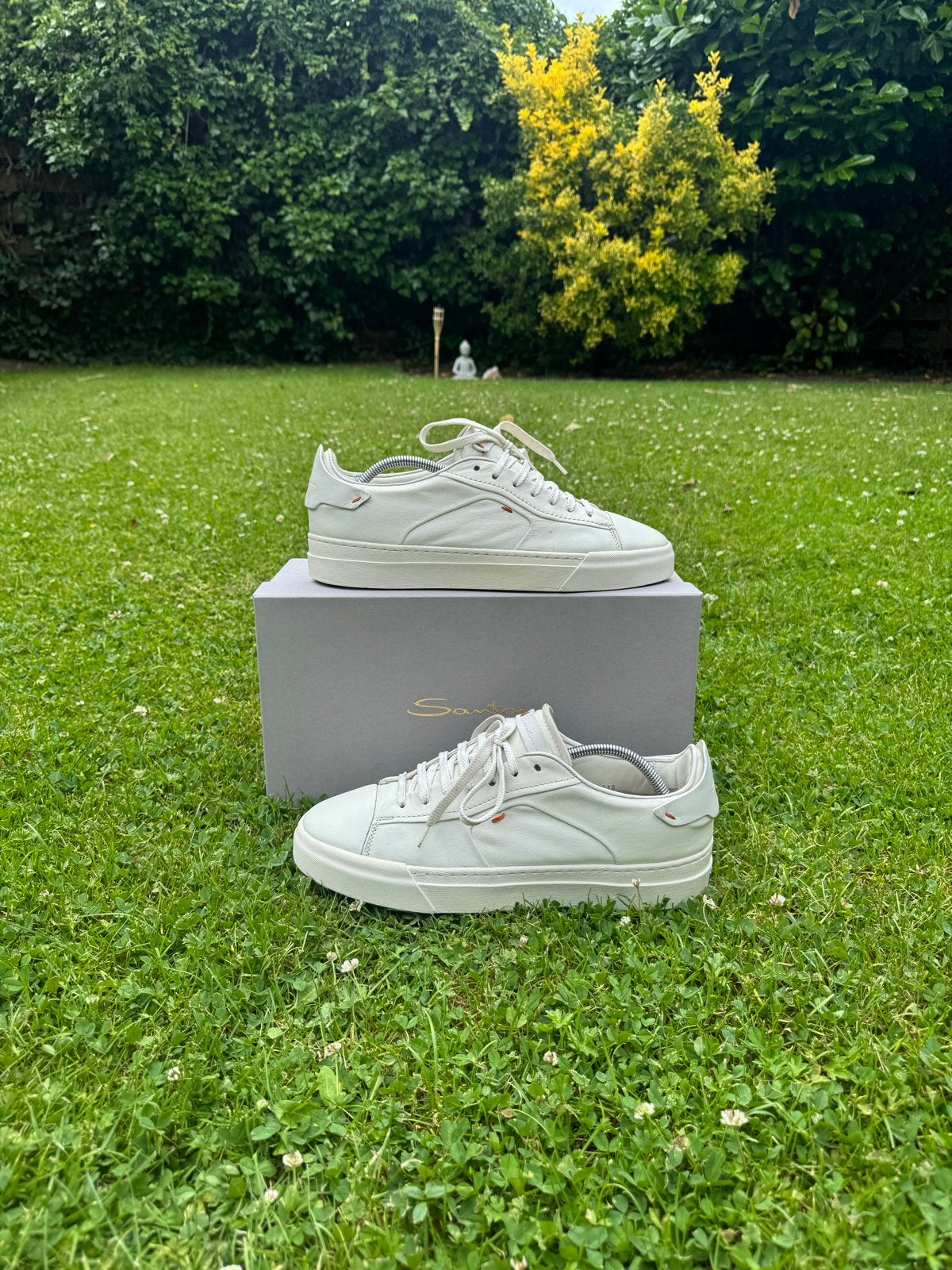 Santoni sneakers wit - UK9/EU43 - Zeer nette staat, Ophalen of Verzenden, Zo goed als nieuw, Wit, Sneakers of Gympen