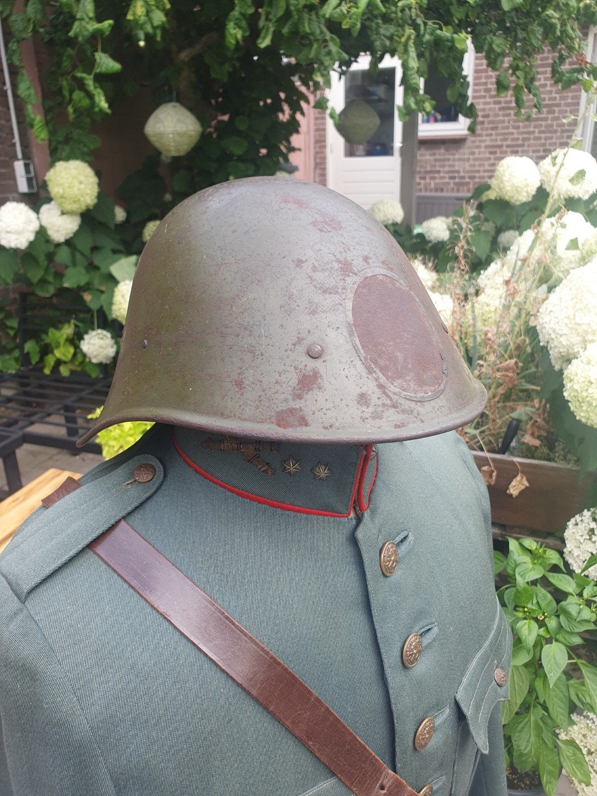 Nederlandse m38 helm (op naam), Ophalen of Verzenden, Nederland, Helm of Baret