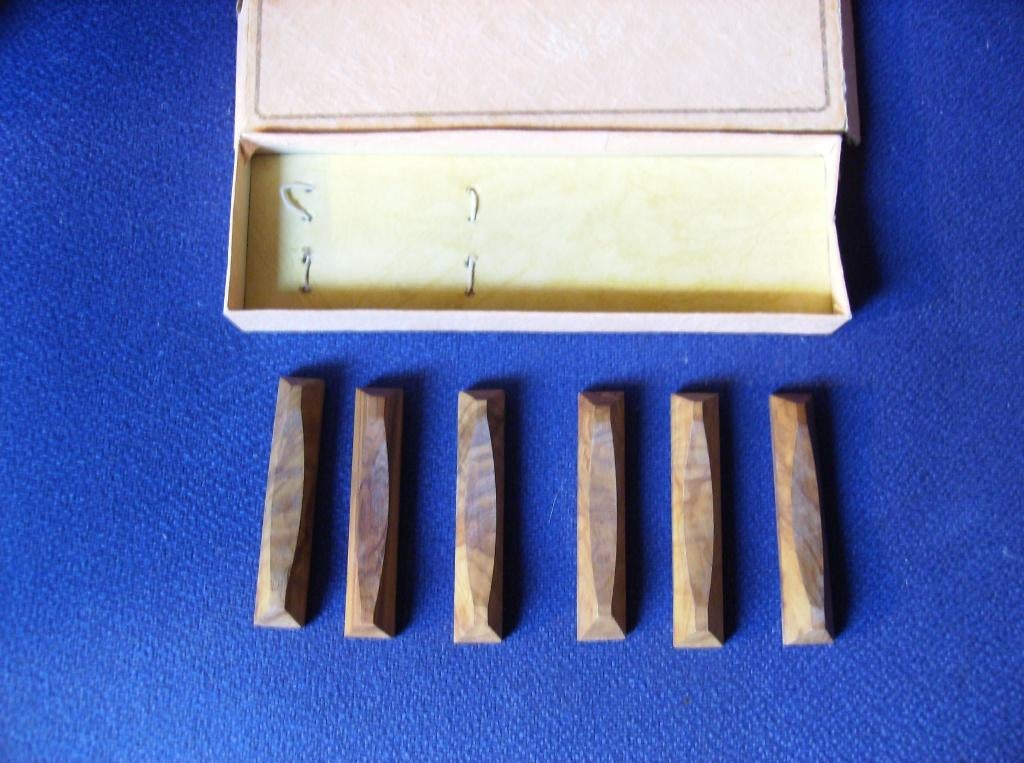 MESSENLEGGERS MASSIEF HOUT, 6 STUKS  VINTAGE,, Antiek en Kunst, Ophalen of Verzenden