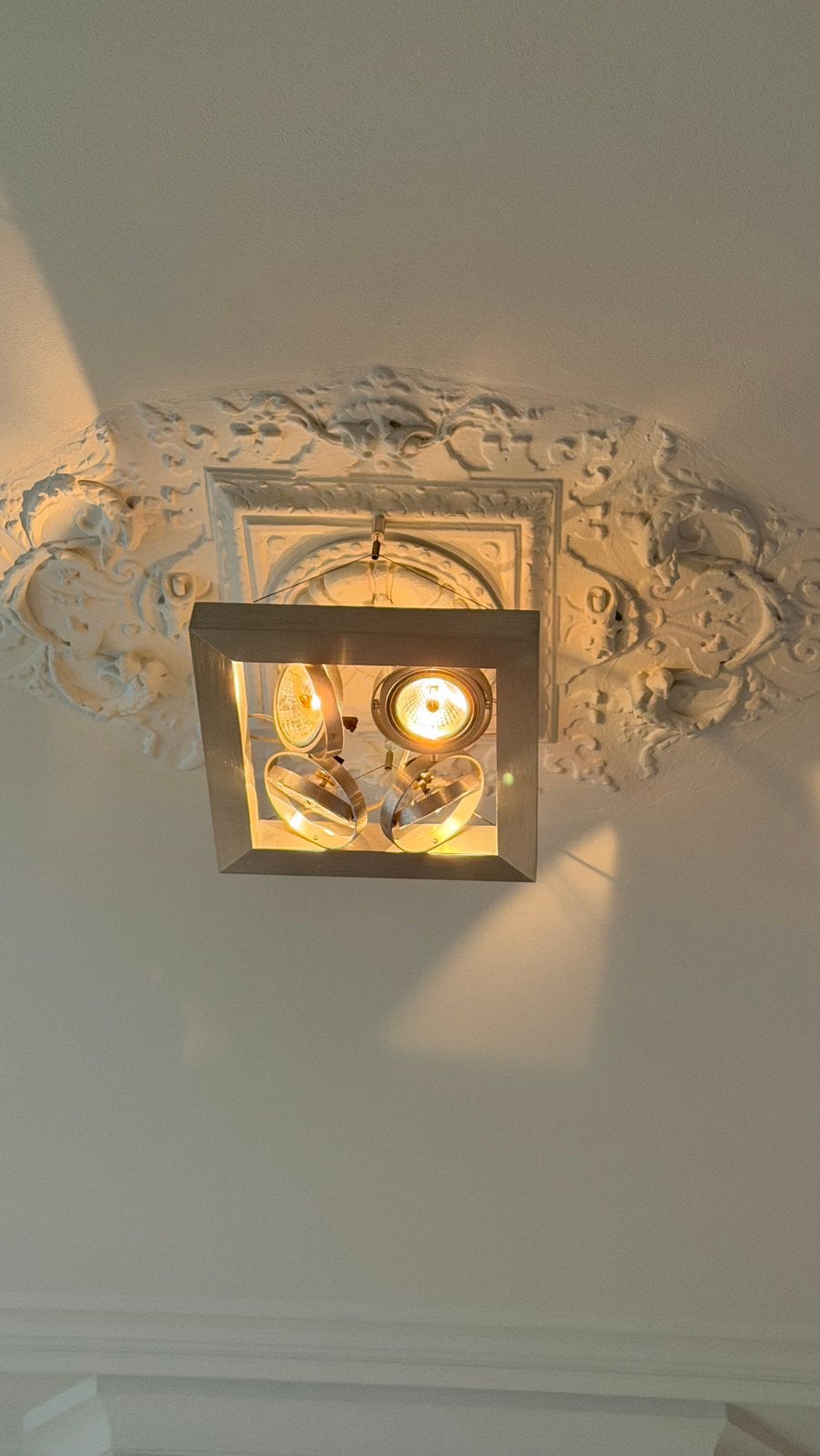 Deltalight Random hanglamp met 4 halogeen spots, Huis en Inrichting, Lampen | Hanglampen, Ophalen, Gebruikt, Metaal, 75 cm of meer