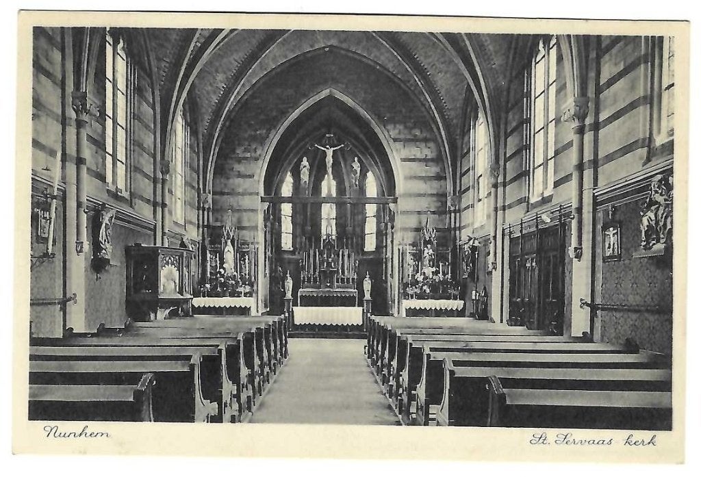 Nunhem bij Roermond - St. Servaas kerk interieur, Verzamelen, Verzenden, 1920 tot 1940, Ongelopen, Limburg