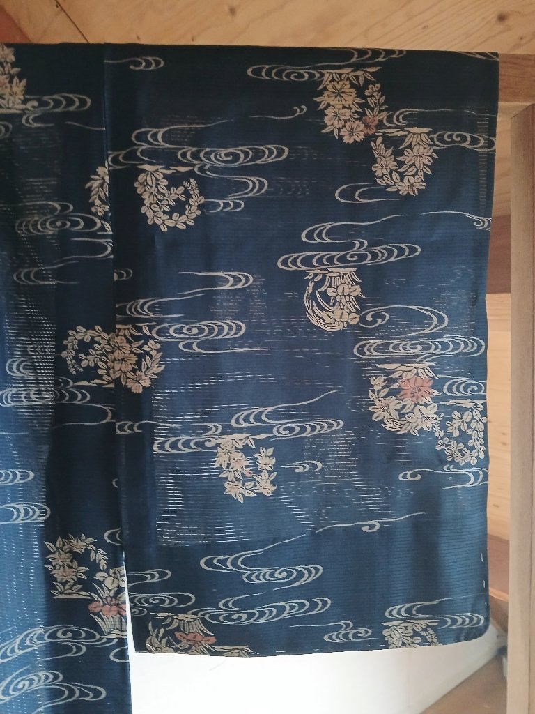 Traditionele Japanse Kimono hitoe blue, Antiek en Kunst, Ophalen of Verzenden