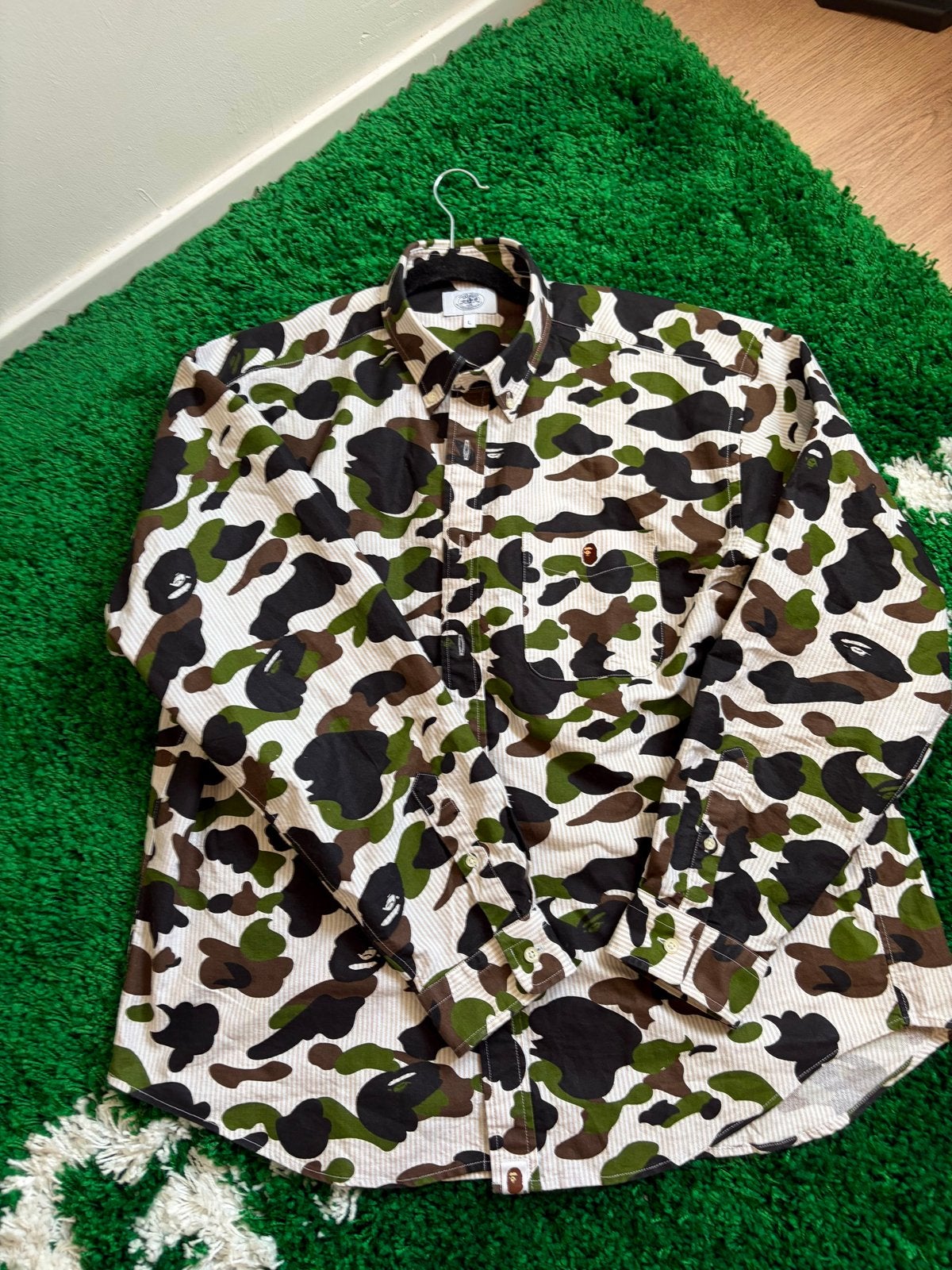 BAPE A Bathing Ape Camo Shirt, Ophalen of Verzenden, Zo goed als nieuw, Meerkleurig, Halswijdte 41/42 (L)