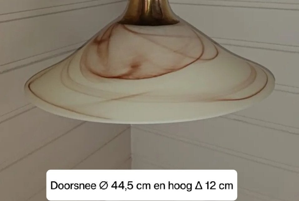 Vintage Italiaanse glazen lampenschaal, Ophalen, Gebruikt