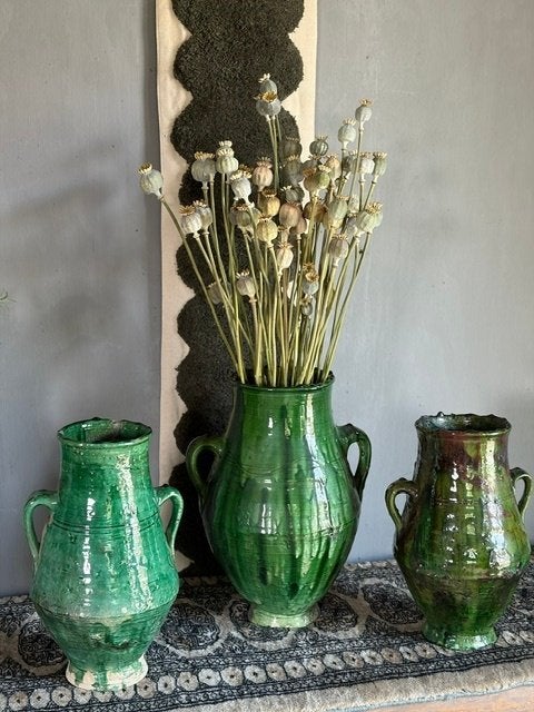 NIEUW PRACHTIGE UNIEKE TAMEGROUTE VAAS groen handmade, Nieuw, Ophalen of Verzenden, Nvt, Nvt