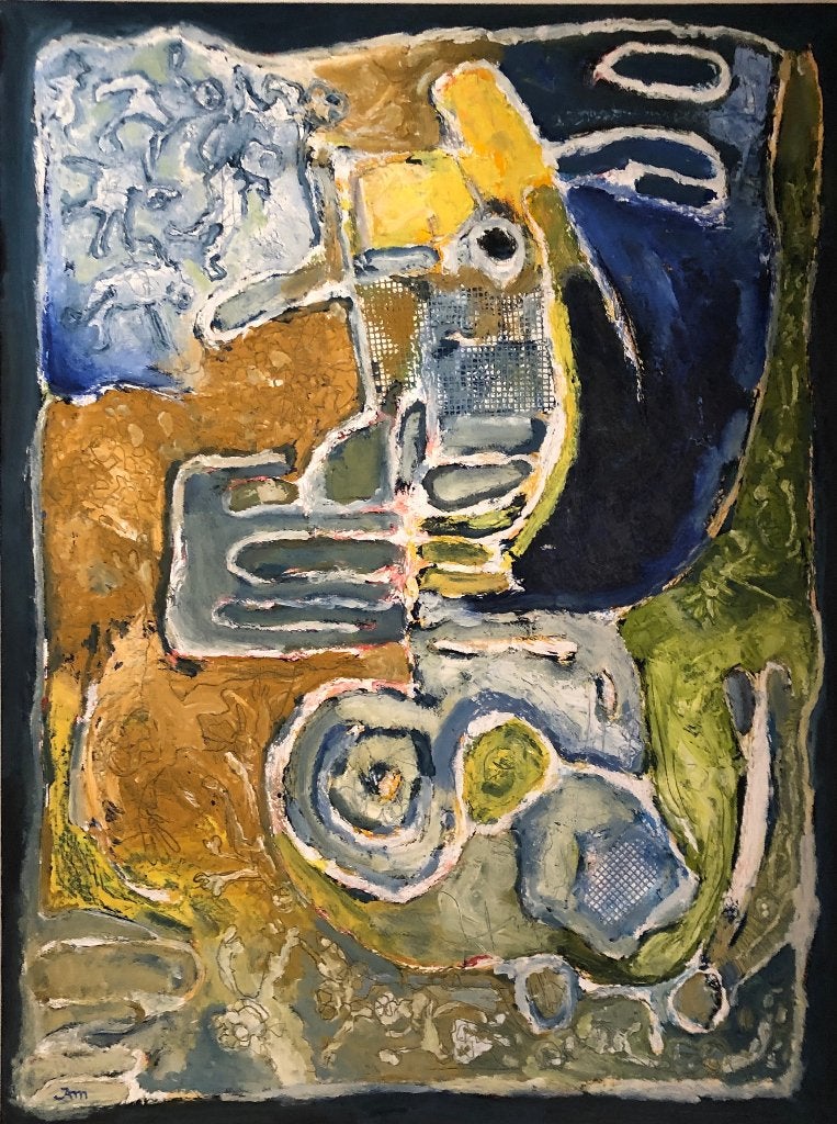 Kleurrijk Modern Schilderij, Antiek en Kunst, Verzenden, Acrylverf, Abstract