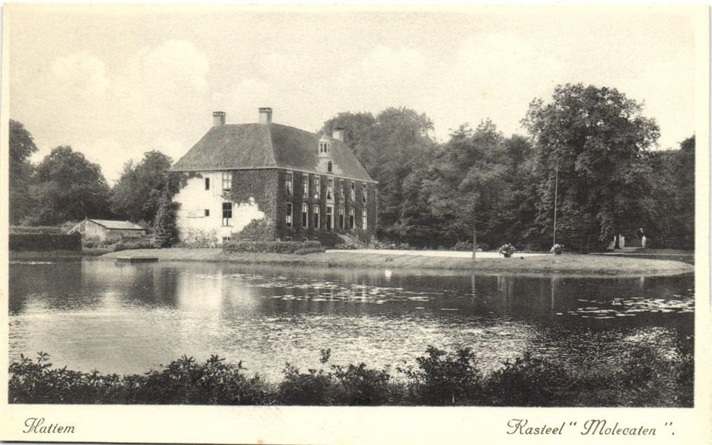 Hattem - Kasteel Molecaten. - ongelopen, Ophalen of Verzenden, 1940 tot 1960, Ongelopen, Gelderland