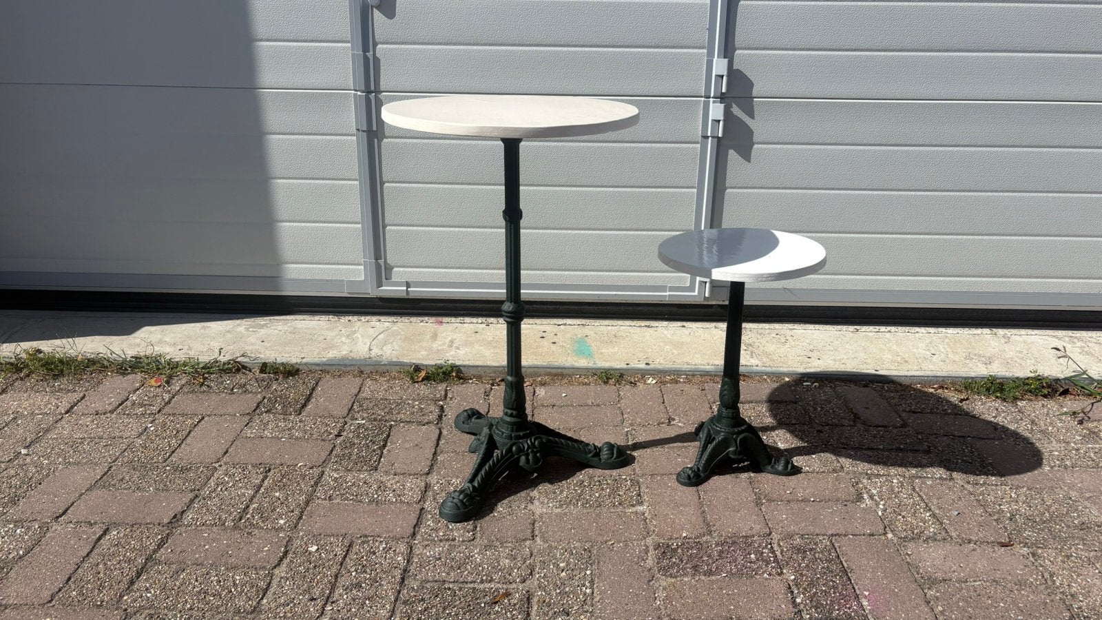 Bijzettafel met gietijzeren poot, Ophalen, Minder dan 55 cm, Gebruikt, Rond