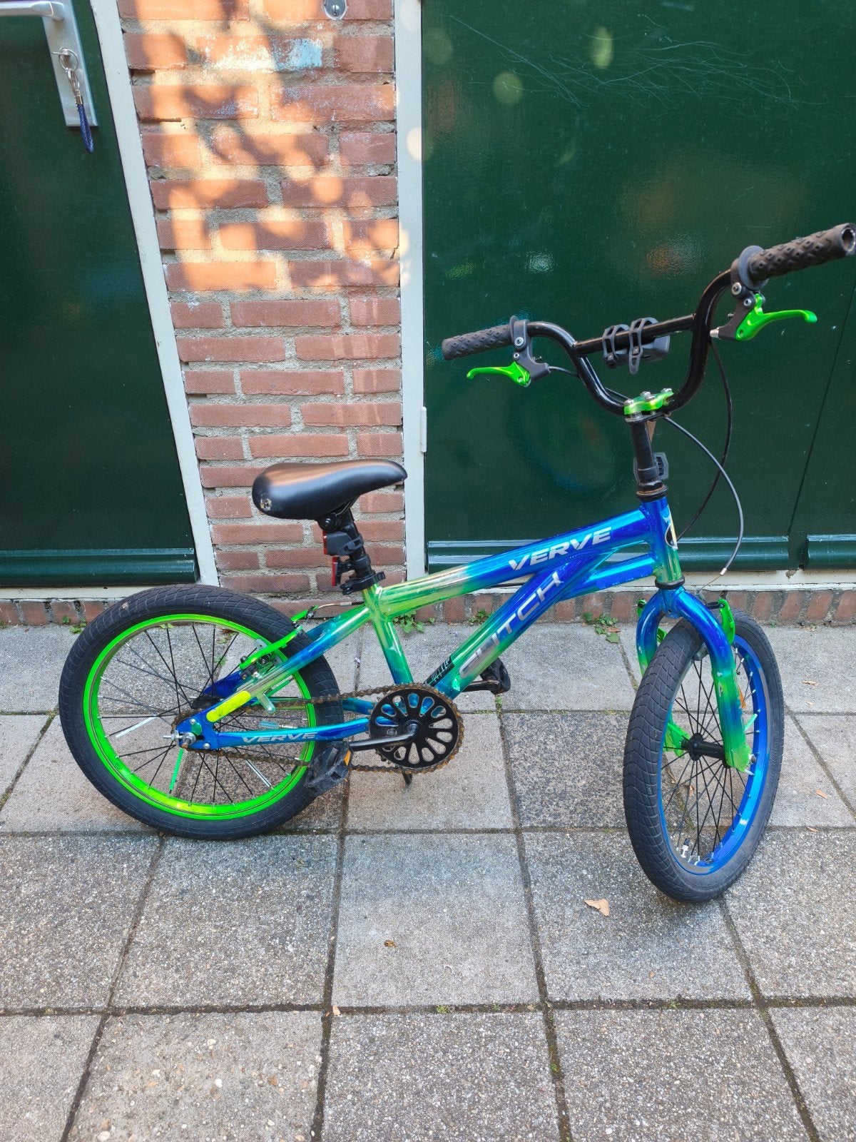 18 inch BMX Fiets - Blauw/Groen, Fietsen en Brommers, Ophalen, Staal, Velgrem, Verve