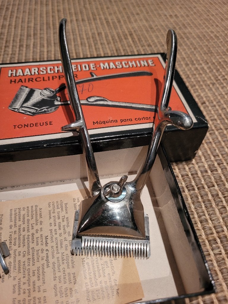 Vintage tondeuse met gebruiksaanwijzing in doos, Ophalen of Verzenden