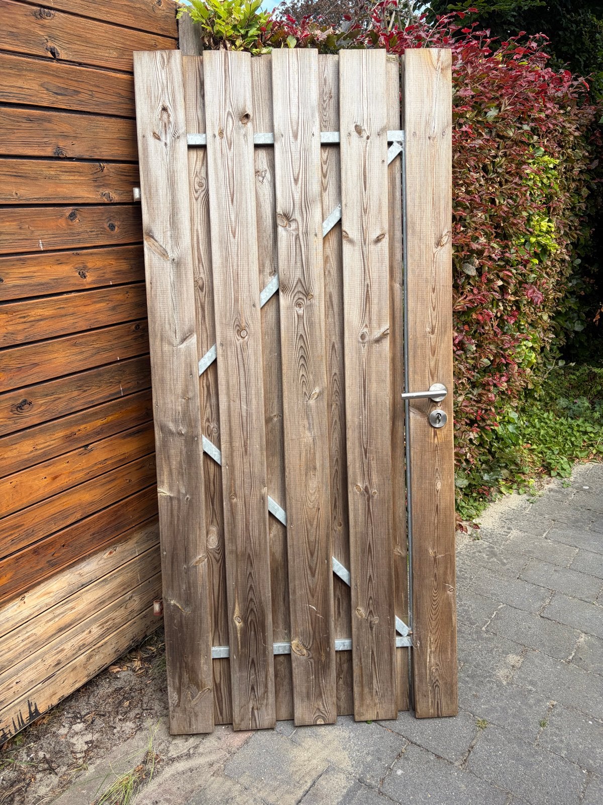 Houten Tuinpoort - Gebruikt maar in goede staat, Ophalen, Met poort, Gebruikt, Tuinhek